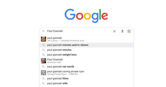 Movie buffs were stunned on Sunday when any search for Paul Giamatti would return with a result with Jim Carrey instead
