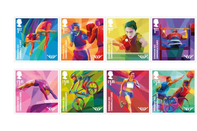 The eight stamps issued by Royal Mail to commemorate the Commonwealth Games 2022. Picture: Royal Mail handout