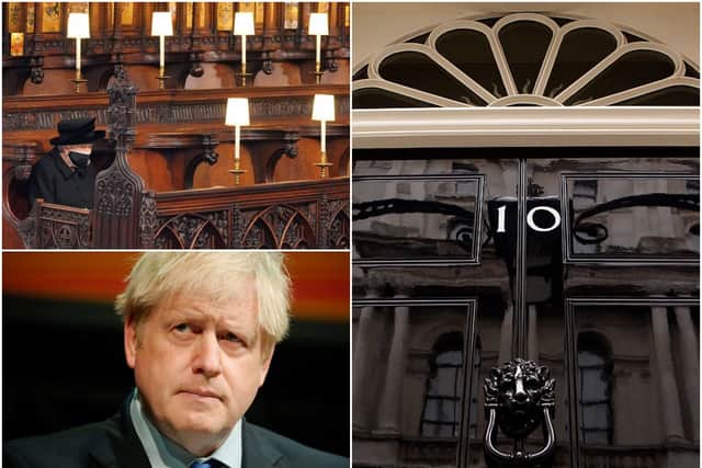 Two parties were reportedly held in Downing Street the night before the Queen sat alone at the Duke of Edinburgh’s funeral. (Getty Images)