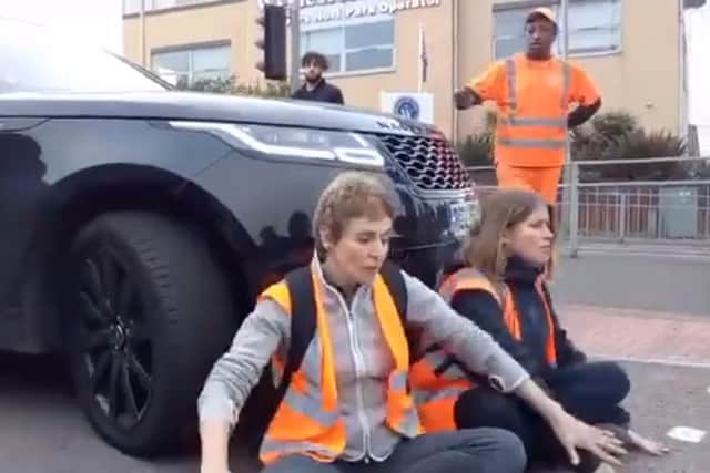 The woman drove her Range Rover into the back of protesters (Photo: Insulate Britain)