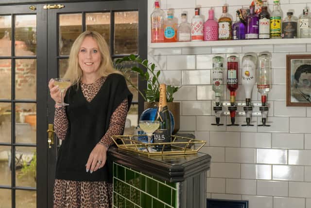 B&Q: Lisa Dawsons newly renovated bar at her hoe near York, September 7 2021.