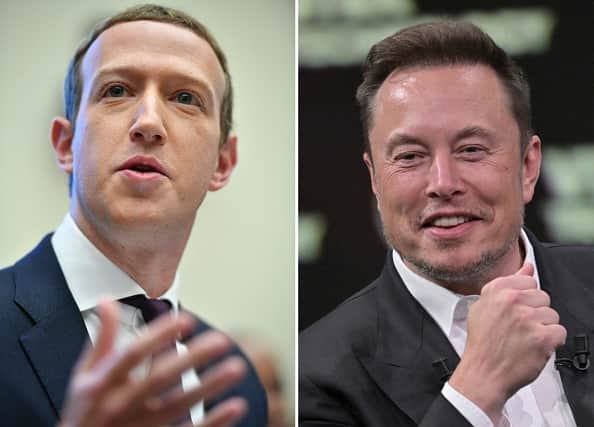 Meta CEO Mark Zuckerberg (left) Twitter CEO Elon Musk (Photo by Mandel NGAN and Alain JOCARD / AFP) (Photo by MANDEL NGAN,ALAIN JOCARD/AFP via Getty Images)