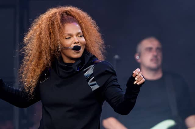 Janet Jackson performs on the Pyramid at the Glastonbury Festival in 2019.