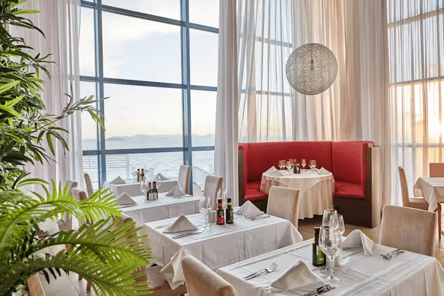 Great sea views from the restaurant