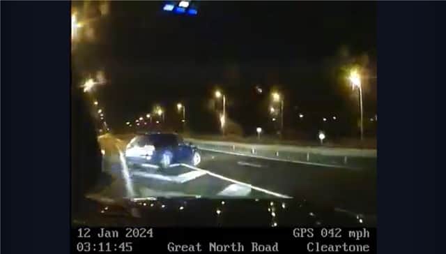 Audi driver with no licence tries to drive wrong way along A1.