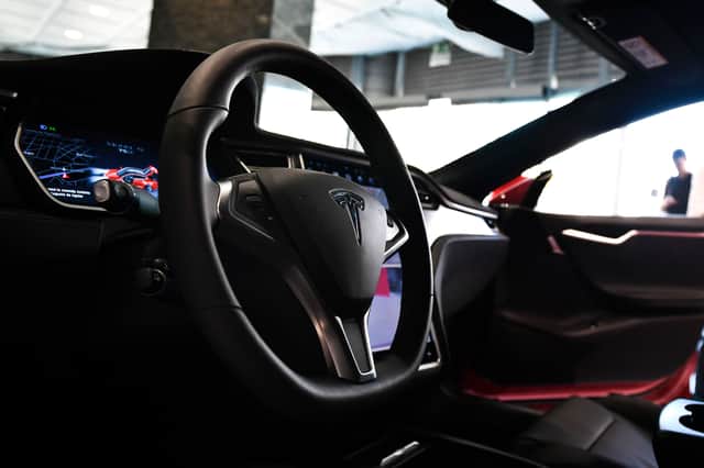 The dashboard of the Tesla Model S car. Photo: PATRICIA DE MELO MOREIRA/AFP via Getty Images