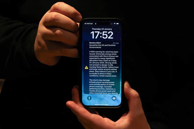 Millions of phones received an emergency alert for Storm Eowyn.