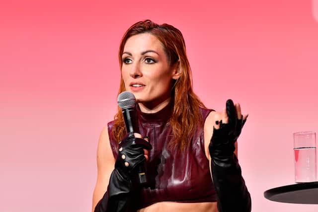 Becky Lynch speaks onstage at Becky Lynch Disarms Us during New York Magazine's Vulture Festival at NYA EAST on November 17, 2024 in Los Angeles, California.