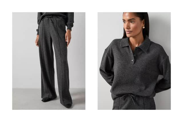 The Soft Touch Wide-Leg Trousers Co-ord £25 paired with the  Button-Through Collar Detail Top £25