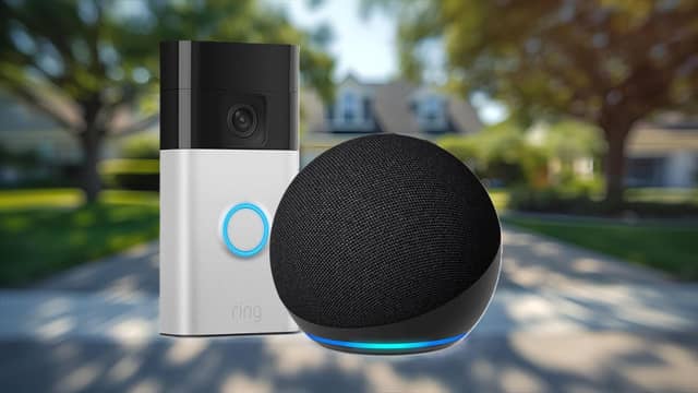 A Ring Doorbell and an Amazon smart speaker are included in this bargain bundle