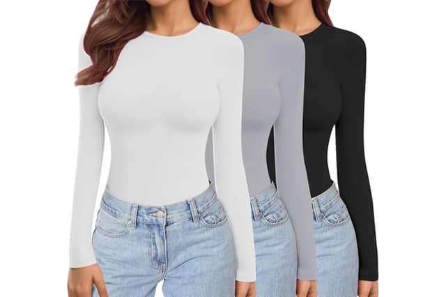 Ekouaer long sleeve crew neck top