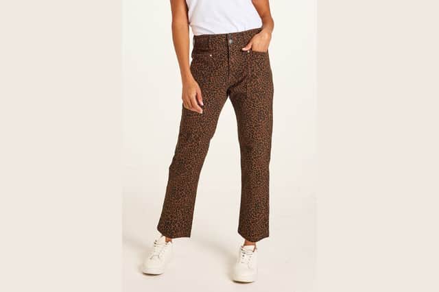 Bonmarché animal print straight leg jeans