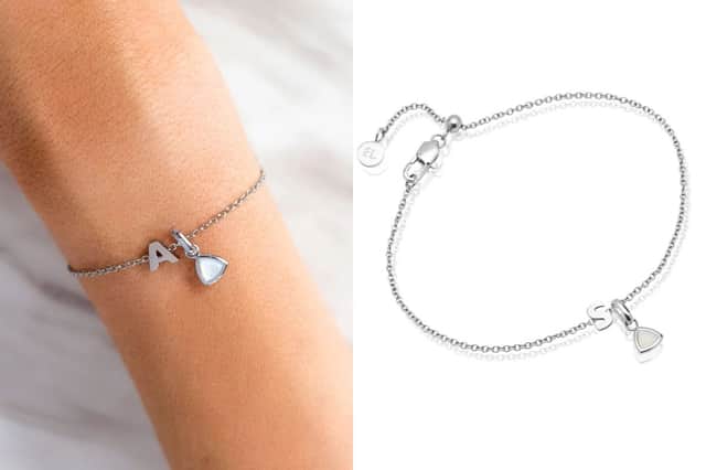 Abbott Lyon birthstone & made mine letter bracelet