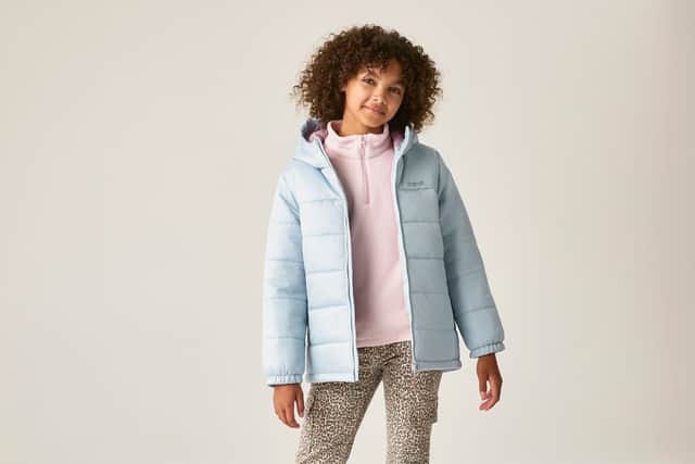 The Kids' Lofthouse Padded Jacket is in the Regatta back to school sale. Pictured is the Skyway Powder Lilac colour.