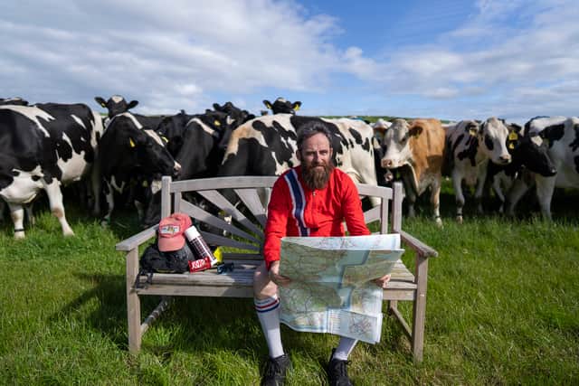He will be travelling from Ayrshire, on the west coast of Scotland to Brighton