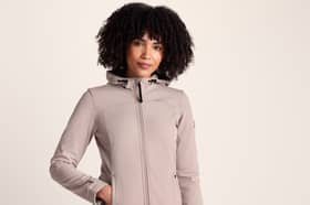 The TOG24 Keld Womens Softshell Hooded Jacket has been reduced to by half price in various colours, including dusky pink (pictured).