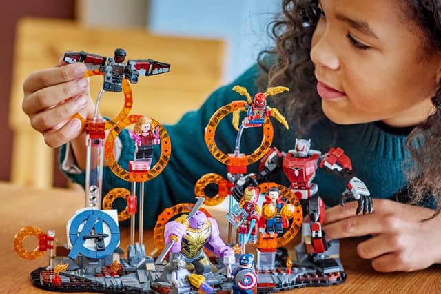 LEGO Marvel Avengers: Endgame Final Battle building set with nine minifigures and Thanos