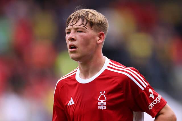 Josh Powell playing for Nottingham Forest in a pre-season friendly from 2023
