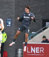 Joe O'Brien-Whitmarsh celebrates his goal against York