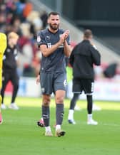 Elliott Moore goes over to the away fans at the end of Saturday’s game at York 