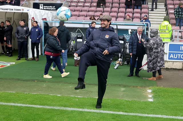 Still got it! Alexandre Pato does a few keepy-uppies before kick-off on Saturday