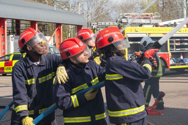 Young people take part in an early intervention course with Northamptonshire Fire and Rescue Service