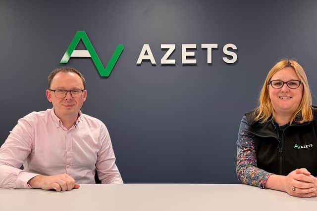 NEW BOARDROOM: Azets’ Kettering Office Managing Partner Paul Tyler and Director Kathryn Walshaw in the boardroom at the firm’s new headquarters in the town at purpose-built Orion House on Kettering Venture Park