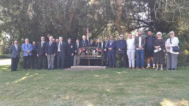 Group Photograph With Bench Donated By Freemasons