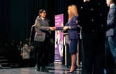 Cristina Taboada-Naya (Headteacher) giving out prizes at Awards Evening