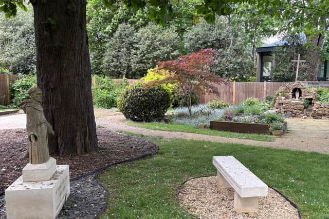 The healing garden ahead of the installation of the new gazebo