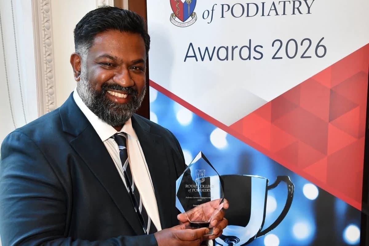Hospital director wins national award for supporting careers in podiatry