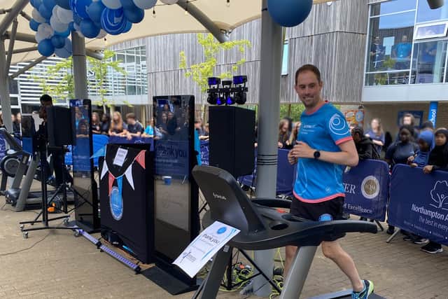 Principal, Owen Jones started and ended the 24 hour marathon.