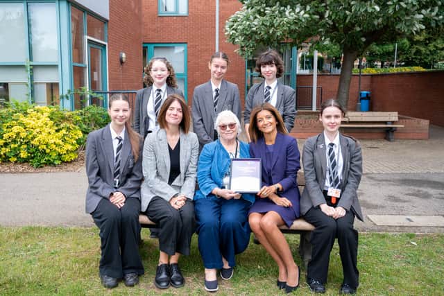 Police, Fire and Crime Commissioner Danielle Stone pictured at Northampton School for Girls with headteacher Cristina Taboada-Naya (right).