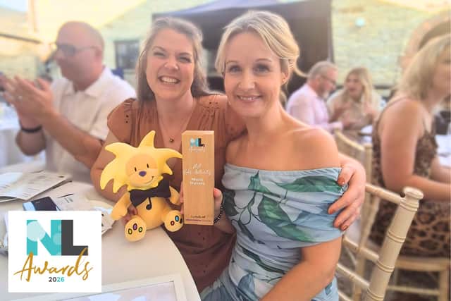 Jenni Drewery and Beth Milne celebrate after Music Makers was named 'Best Kids Activity' for the second year running at the Northants Life Awards 2026.
