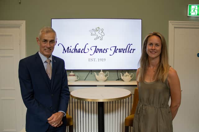 Robert White of Michael Jones Jeweller with Royal & Derngate Acting CEO Holly Gladwell in the new VIP Lounge