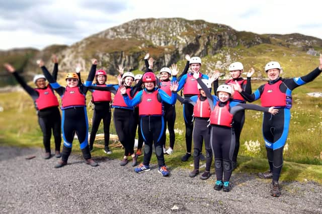 NAYC Young Leaders and Staff enjoying Coasteering in the Outer Hebrides