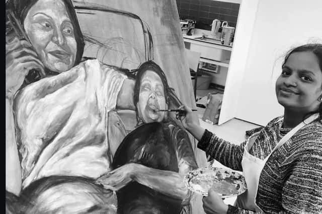 In her Studio