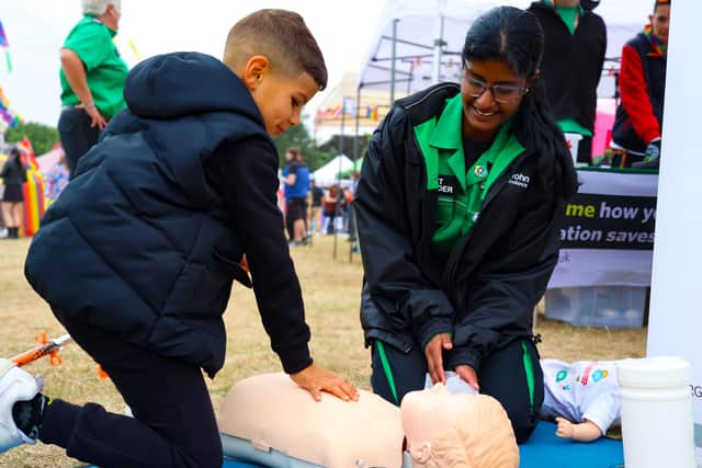 During September, St John volunteers across the country will show people how to respond to choking, which hundreds die from in the UK each year.