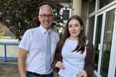 Sophia pictured with Mr Frazer, Principal