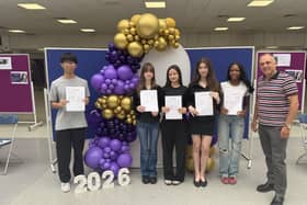 Pupils celebrating GCSE results at Kingswood Secondary Academy