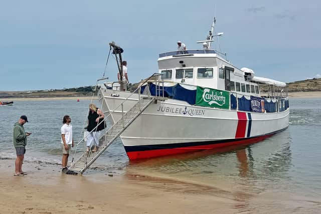 Beached... but for a reason - the Jubilee Queen tourist boat.