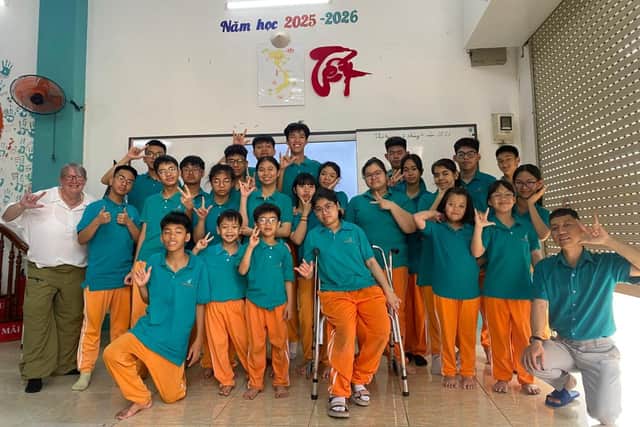 Tanya taught Vietnamese deaf children at school in Da Nang, Vietnam April 2026