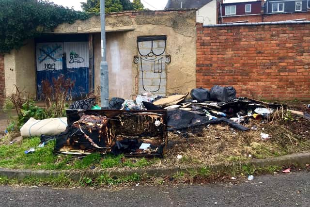 Recent picture of fly-tipping in Semilong.