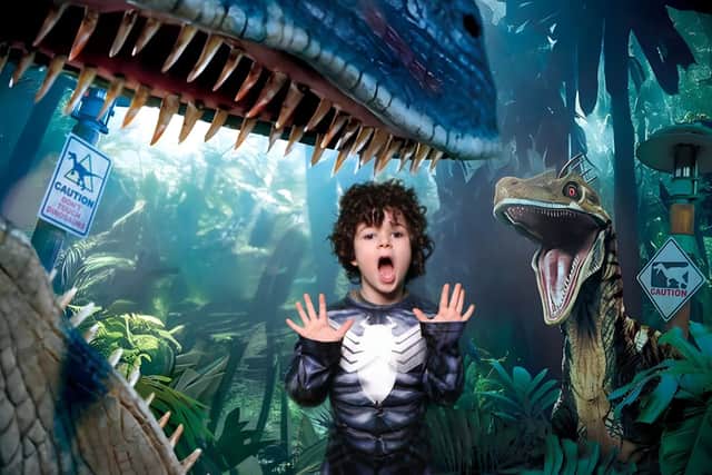 Watch out for dinosaurs! Young visitors can step into a prehistoric adventure with immersive photo opportunities at Northampton Comic Con.