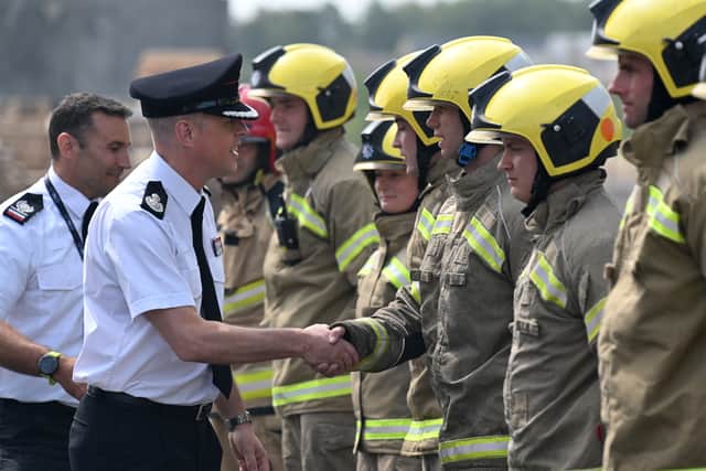 Assistant Chief Fire Officer Jim Powell and Area Manager Rob Green attended the passing-out parade at the College.