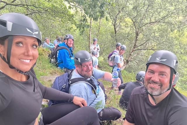 A quick pit stop before the scramble to the top