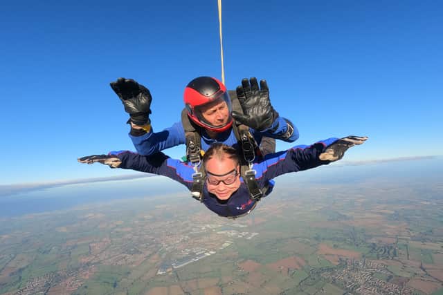 Mr York on his charity skydive