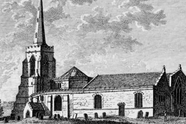 An image of the church from 1761