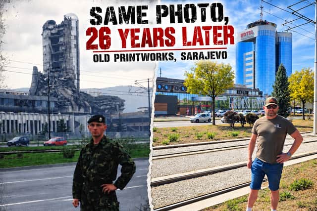 Dean visited the site of the Old Printworks, Sarajevo.