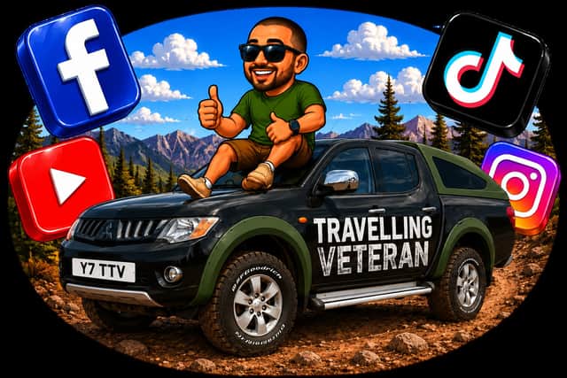 The Travelling Veteran can be found on social media by searching for "Travelling Veteran"